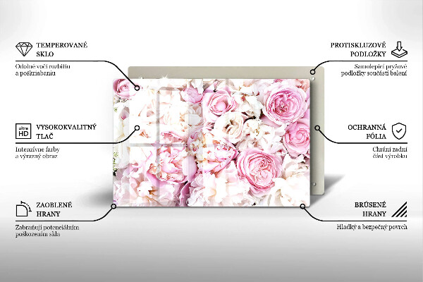 Herdabdeckung Pfingstrosenstrauß