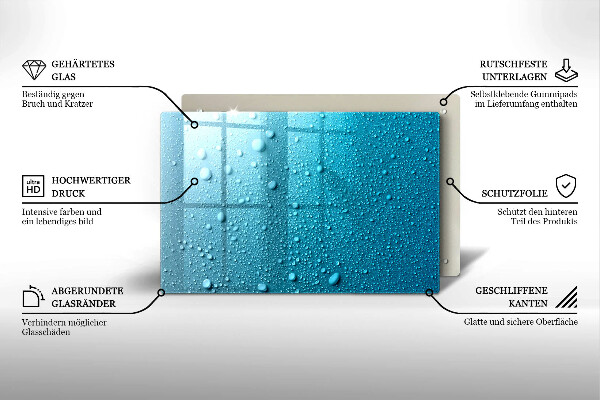 Herdabdeckung Wassertropfen
