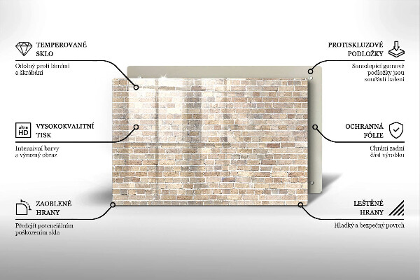 Herdabdeckung Helle Backsteinmauer