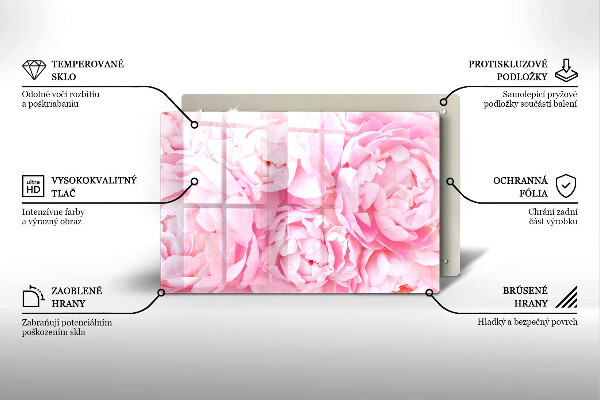 Herdabdeckung Zarte Pfingstrosen