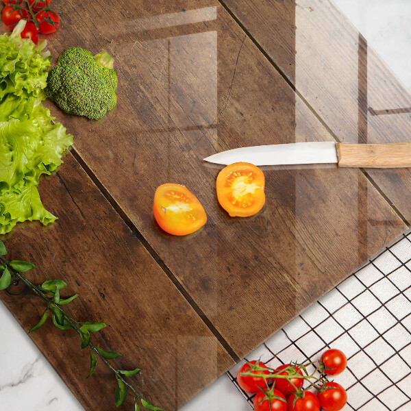 Herdabdeckung Holzbretter und Blätter