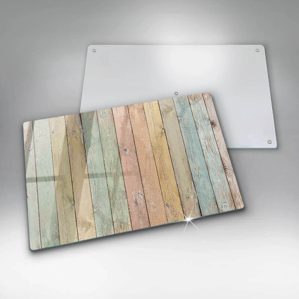 Herdabdeckung Bunte Vintage-Bretter