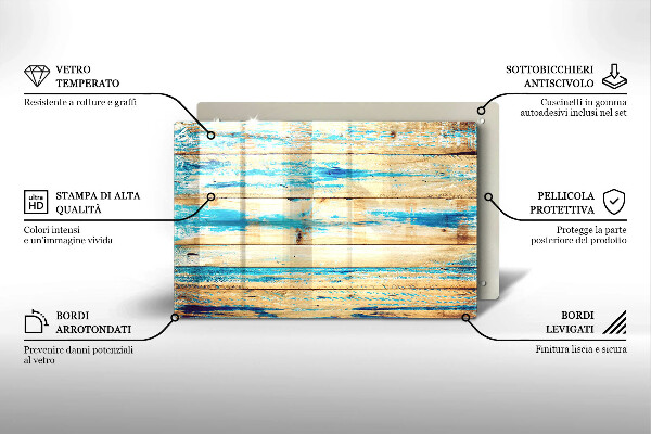 Herdabdeckung Retro-Holzbretter