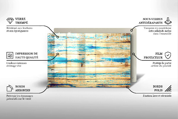 Herdabdeckung Retro-Holzbretter
