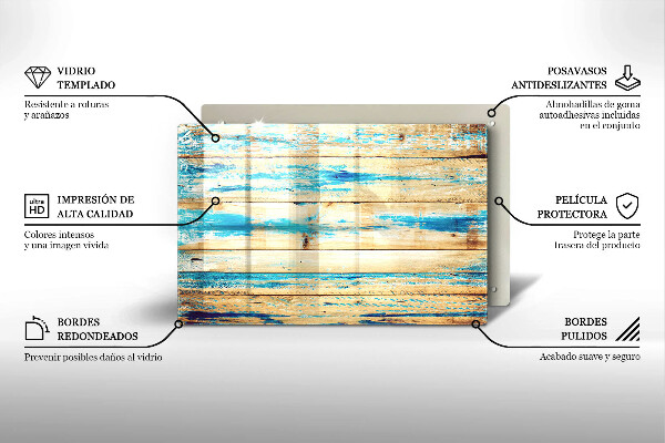 Herdabdeckung Retro-Holzbretter