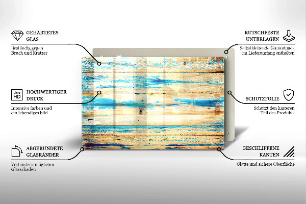 Herdabdeckung Retro-Holzbretter