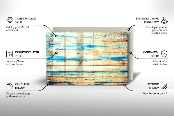 Herdabdeckung Retro-Holzbretter