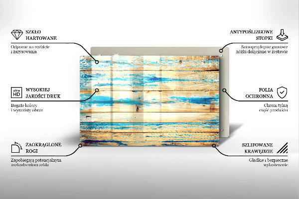 Herdabdeckung Retro-Holzbretter