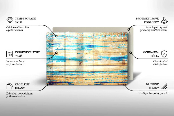 Herdabdeckung Retro-Holzbretter