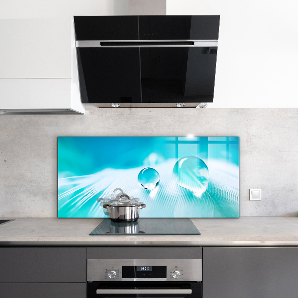 Küchenrückwand Fliesenspiegel Tau auf zarter Feder