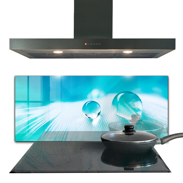 Küchenrückwand Fliesenspiegel Tau auf zarter Feder