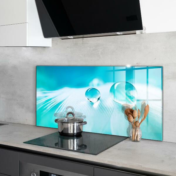 Küchenrückwand Fliesenspiegel Tau auf zarter Feder