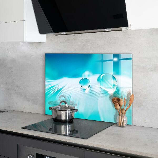 Küchenrückwand Fliesenspiegel Tau auf zarter Feder