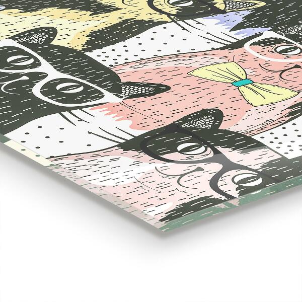 Küchenrückwand Spritzschutz Katzen-Hipster-lustige Illustration