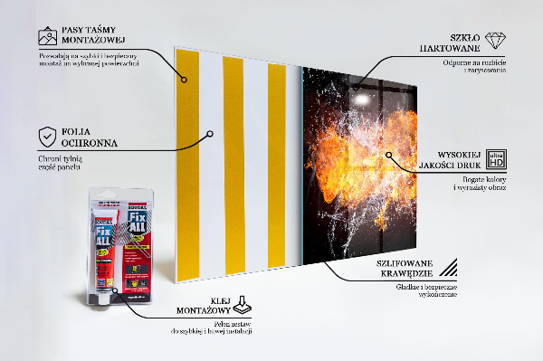 Küchenrückwand Spritzschutz Der Kampf der Elemente Feuerwasser