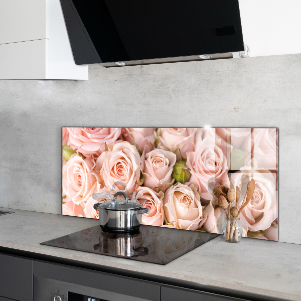 Küchenrückwand Spritzschutz Strauß zarter Rosen