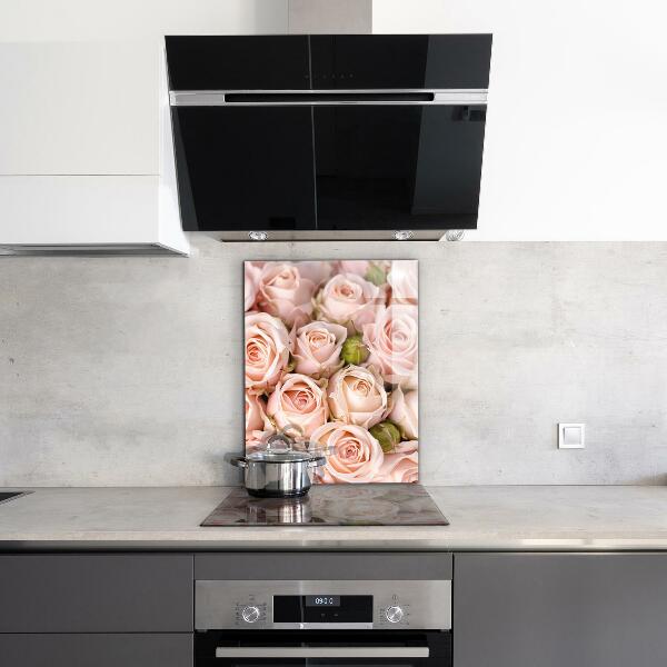 Küchenrückwand Spritzschutz Strauß zarter Rosen