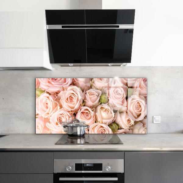 Küchenrückwand Spritzschutz Strauß zarter Rosen