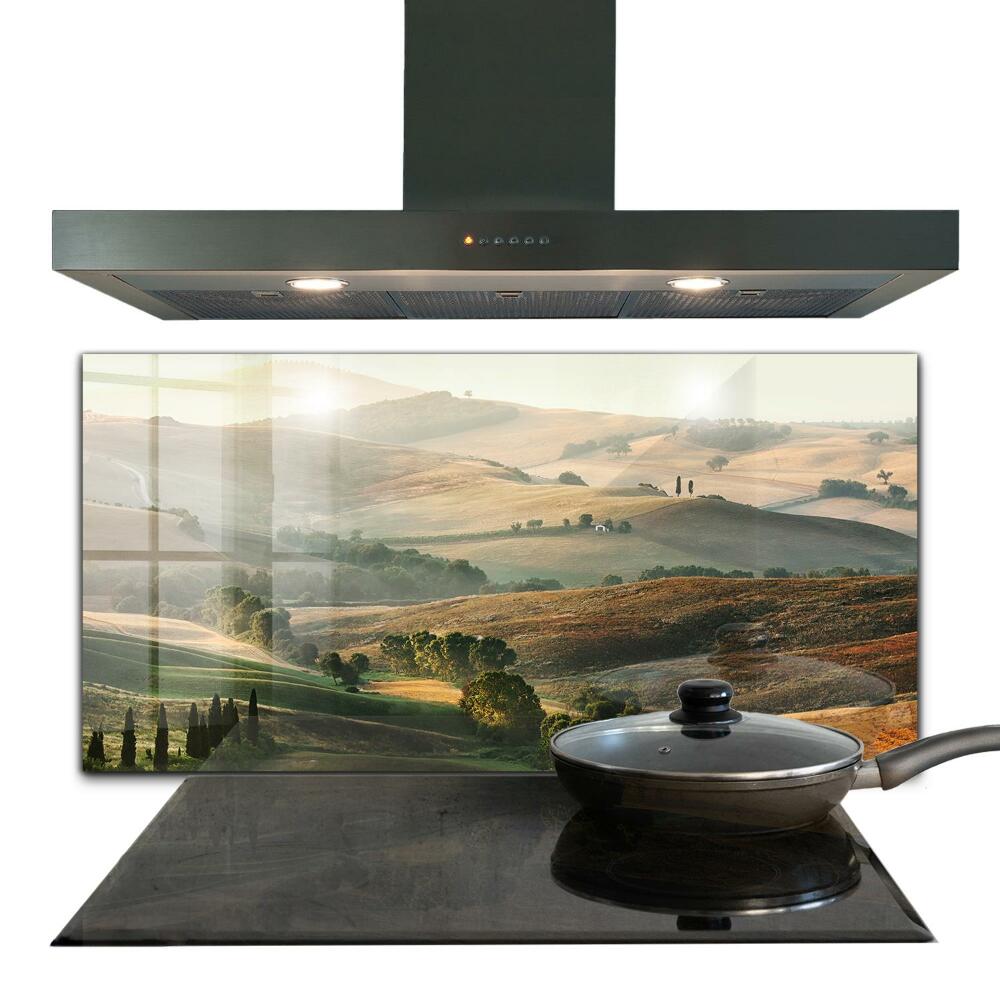 Küchenrückwand Fliesenspiegel Toskana-Landschaft mit Weinbergen