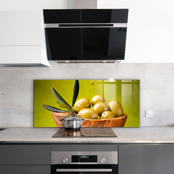 Küchenrückwand Spritzschutz Grüne frische Oliven