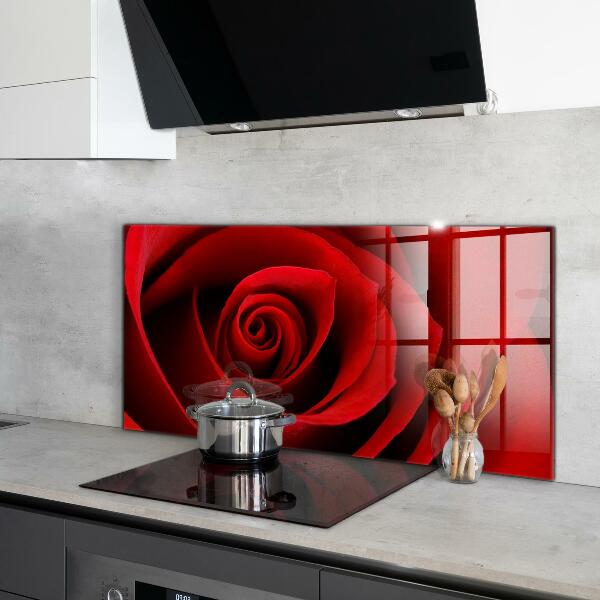 Küchenrückwand Spritzschutz Rote Rosenliebe