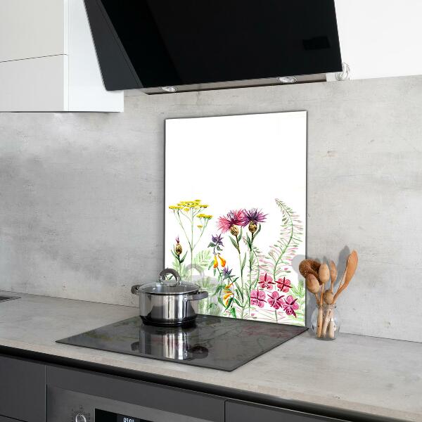 Küchenrückwand Spritzschutz Wiese mit bunten Blumen