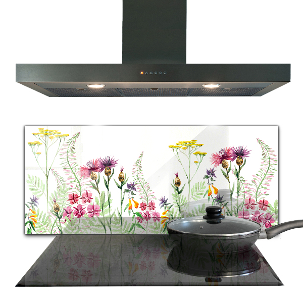 Küchenrückwand Spritzschutz Wiese mit bunten Blumen