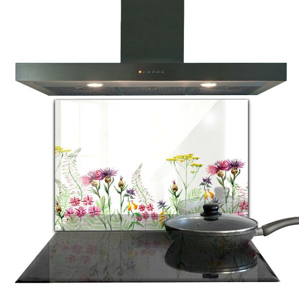 Küchenrückwand Spritzschutz Wiese mit bunten Blumen