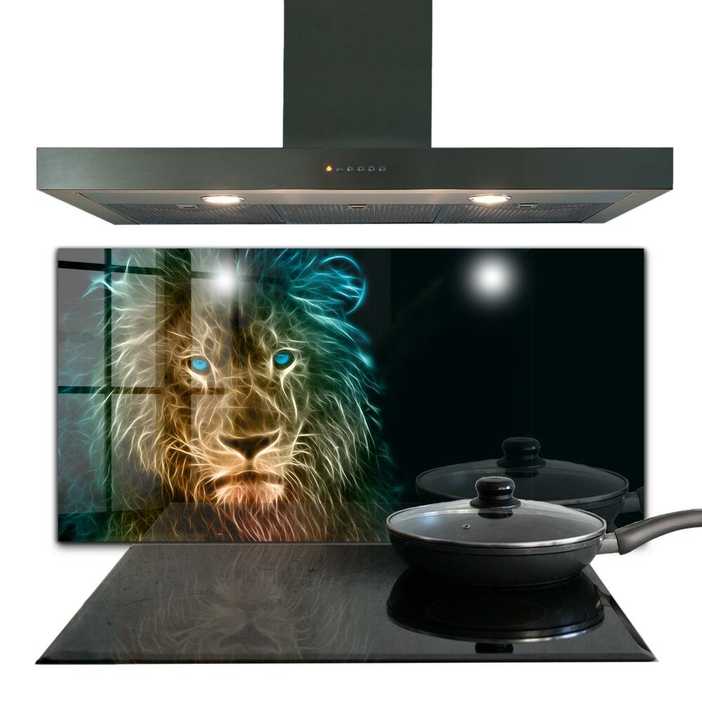 Küchenrückwand Spritzschutz Löwe in der Abstract Edition