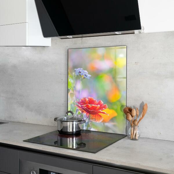 Küchenrückwand Spritzschutz Sommerwiese mit Mohnblumen