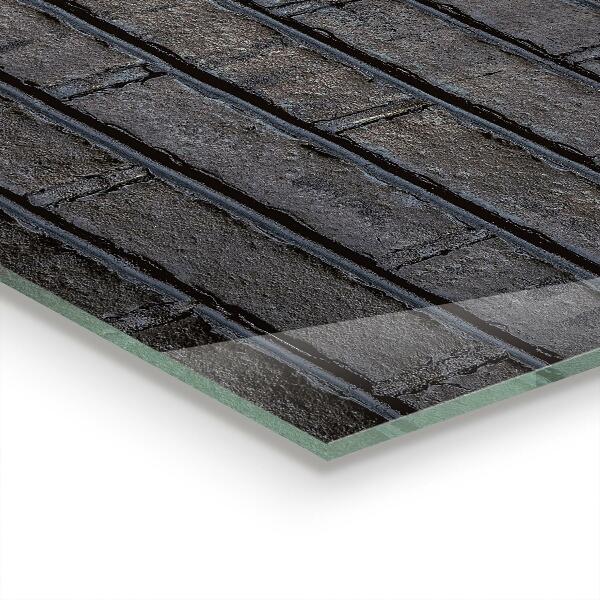 Küchenrückwand Fliesenspiegel Schwarzer Ziegelbeton