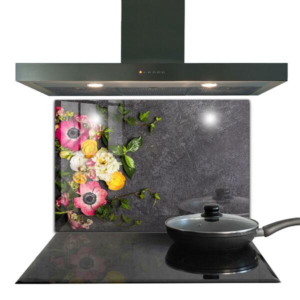 Küchenrückwand Spritzschutz Natürliche Blumenzusammensetzung