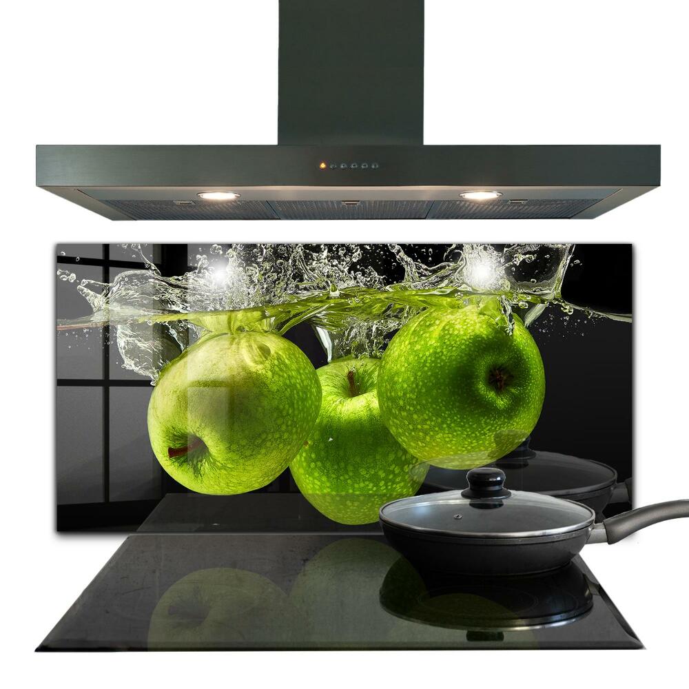 Küchenrückwand Spritzschutz Grüne Äpfel im Wasser