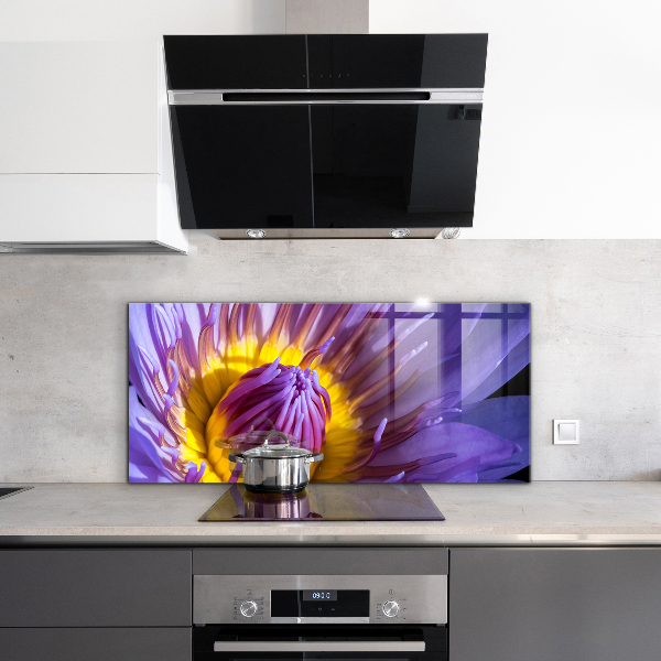 Küchenrückwand Spritzschutz Lila Blumendetails