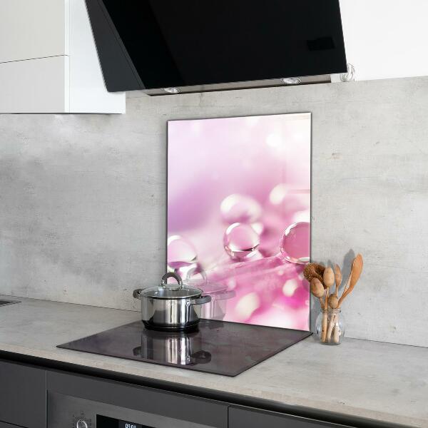 Küchenrückwand Spritzschutz Tautropfen auf einer rosa Blume