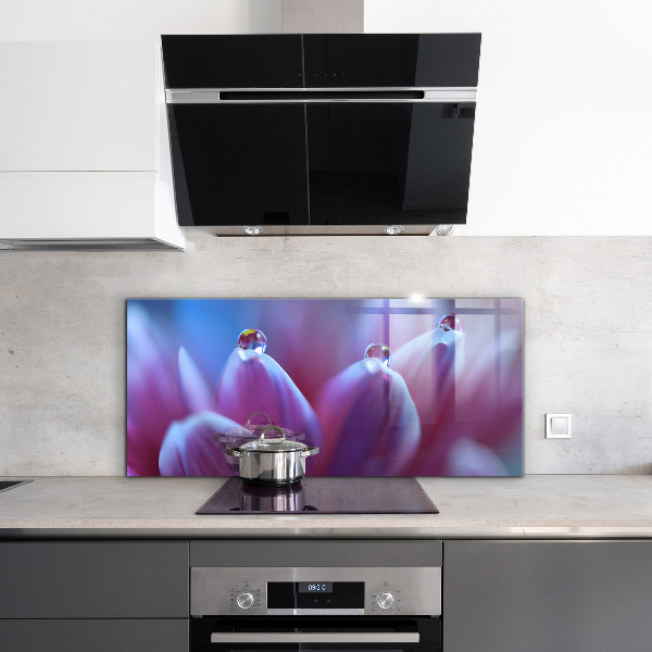 Küchenrückwand Spritzschutz Tautropfen Lila Blume