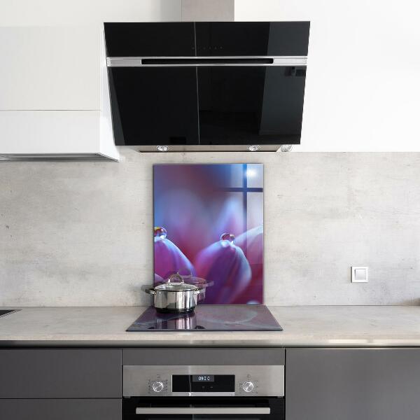 Küchenrückwand Spritzschutz Tautropfen Lila Blume