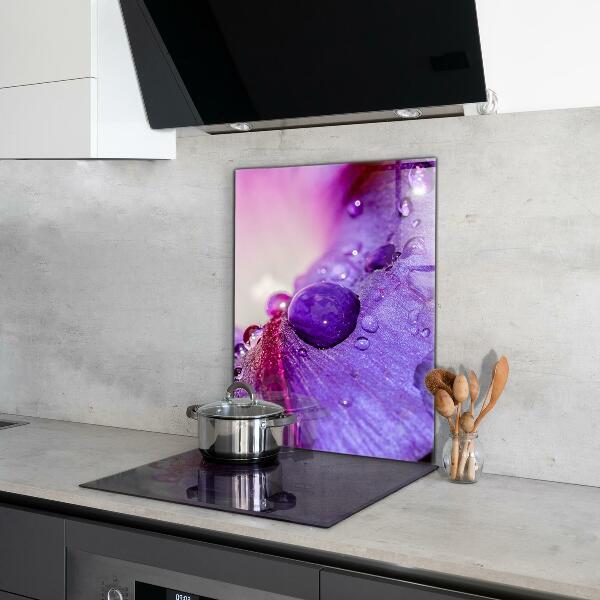 Küchenrückwand Fliesenspiegel Lila Blume mit Morgentau