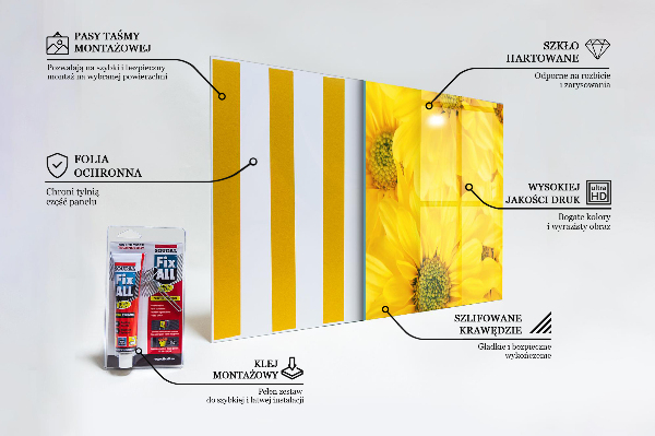 Küchenrückwand Fliesenspiegel Sommergelbe Blumen