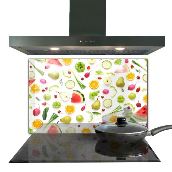 Küchenrückwand Spritzschutz Zusammensetzung gesunder Früchte