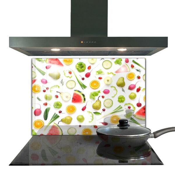 Küchenrückwand Spritzschutz Zusammensetzung gesunder Früchte