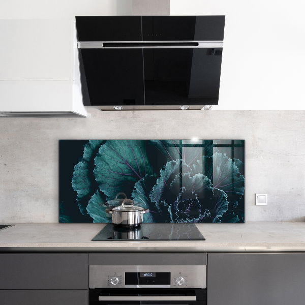 Küchenrückwand Fliesenspiegel Kohlblätter dunkelgrün