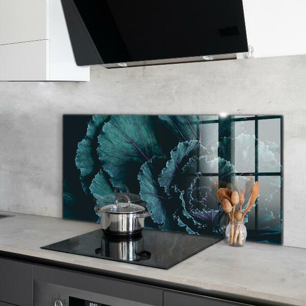Küchenrückwand Fliesenspiegel Kohlblätter dunkelgrün