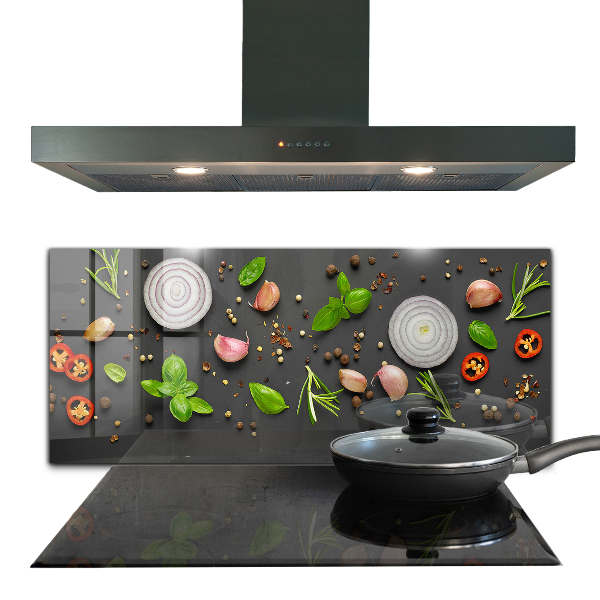 Küchenrückwand Spritzschutz Gewürze italienische Küche