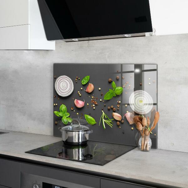 Küchenrückwand Spritzschutz Gewürze italienische Küche