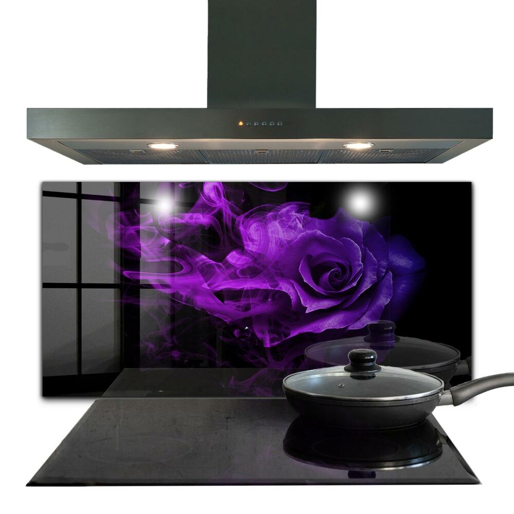 Küchenrückwand Fliesenspiegel Lila Rose abstrakter Rauch