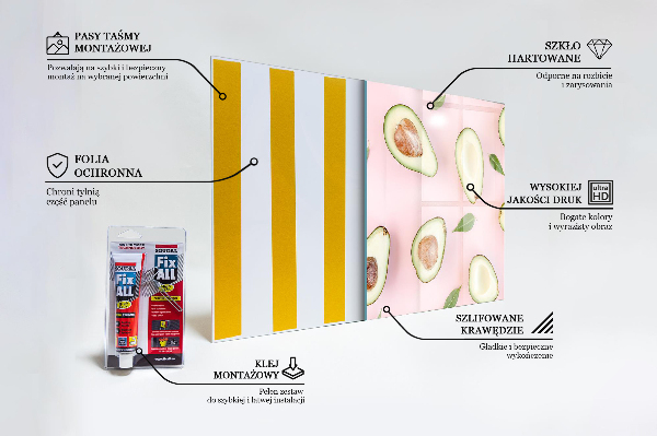 Küchenrückwand Spritzschutz Komposition mit Avocado