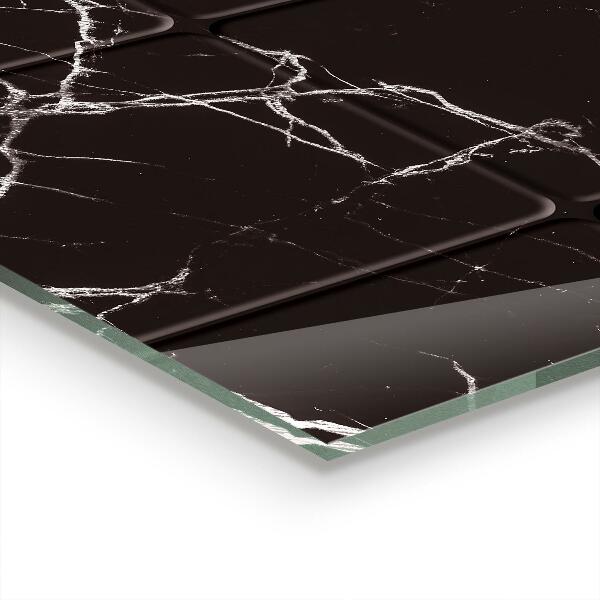 Küchenrückwand Fliesenspiegel Schwarze Marmorstruktur