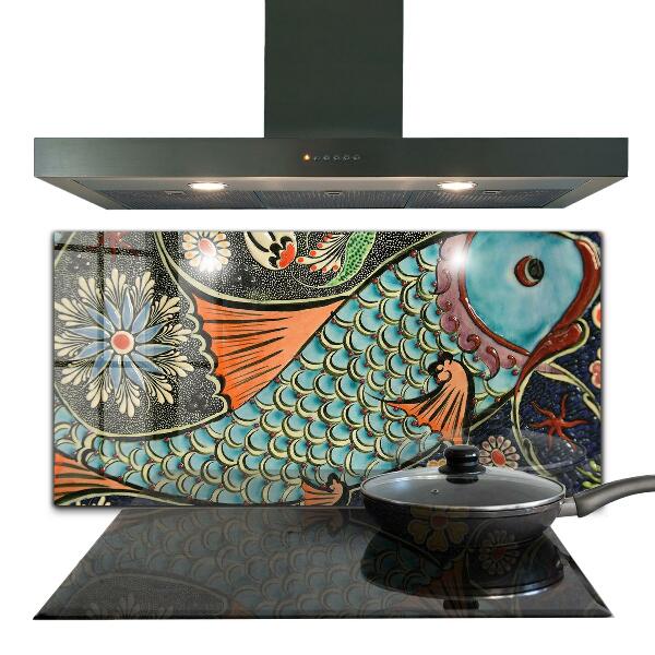 Küchenrückwand Spritzschutz Mosaik Fisch Vintage Keramik