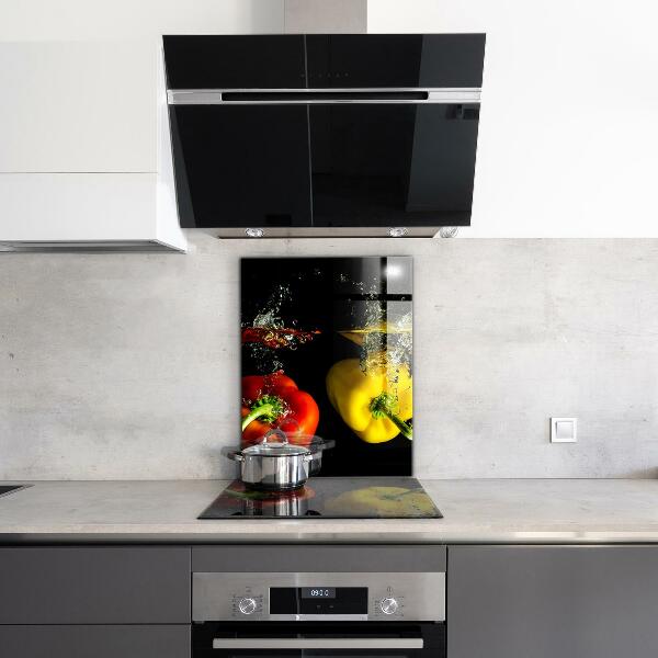 Küchenrückwand Spritzschutz Bunte Paprika unter Wasser